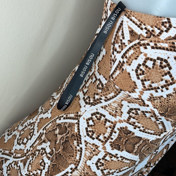 Bisou Bisou Snake Print long Maxi Dress Size 8 - Picture 6 of 9